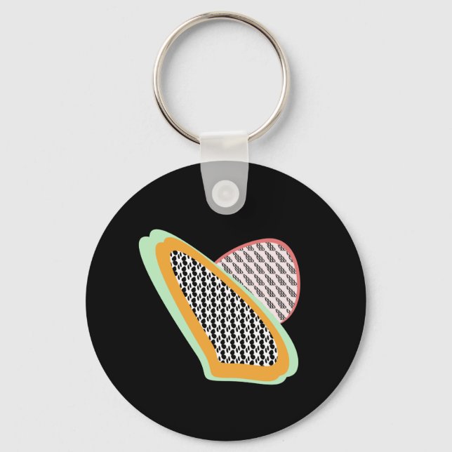 Abstract Fruit Papaya Dragonfruit Pattern   Keycha Key Ring (Front)