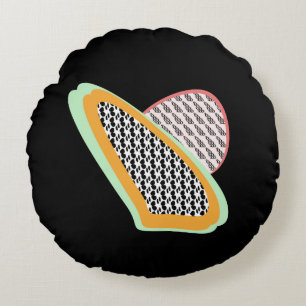 Abstract Fruit Papaya Dragonfruit Pattern Round Cushion