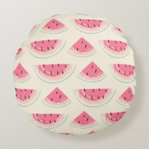Abstract fruit seamless pattern. Creative colourfu Round Cushion