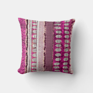 abstract fuchsia colourful ethnic border pattern cushion