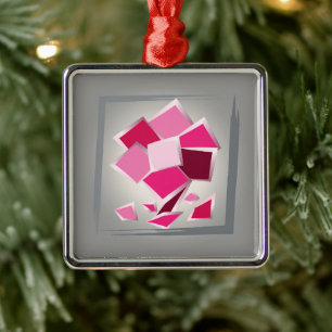 Abstract fuchsia flower metal tree decoration