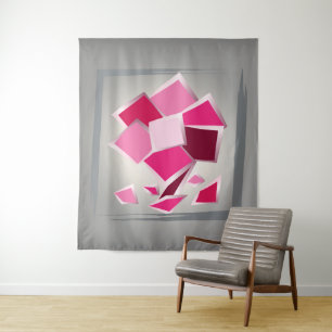 Abstract fuchsia flower tapestry