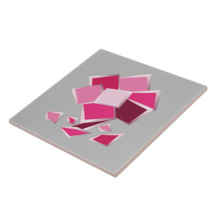 Abstract fuchsia flower tile