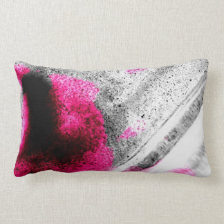 Abstract Fuchsia, Grey and Black Grain Photo Art Lumbar Cushion