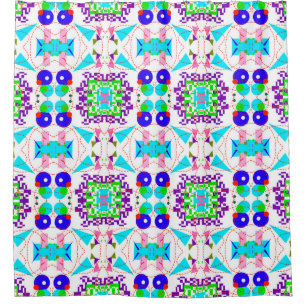 Abstract fun background. Colour shapes pattern.abs Shower Curtain