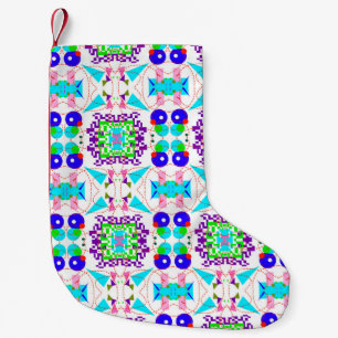 Abstract fun background. Colour shapes pattern.abs Small Christmas Stocking