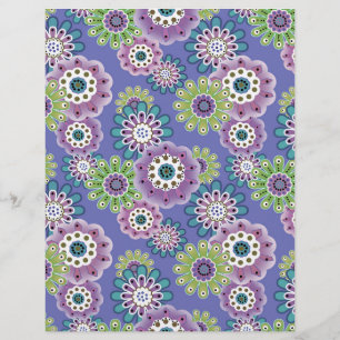 Abstract fun cartoon flowers floral kids scandinav flyer