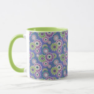 Abstract fun cartoon flowers floral kids scandinav mug