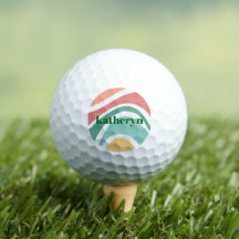 Abstract Fun Colours Golf Ball with name