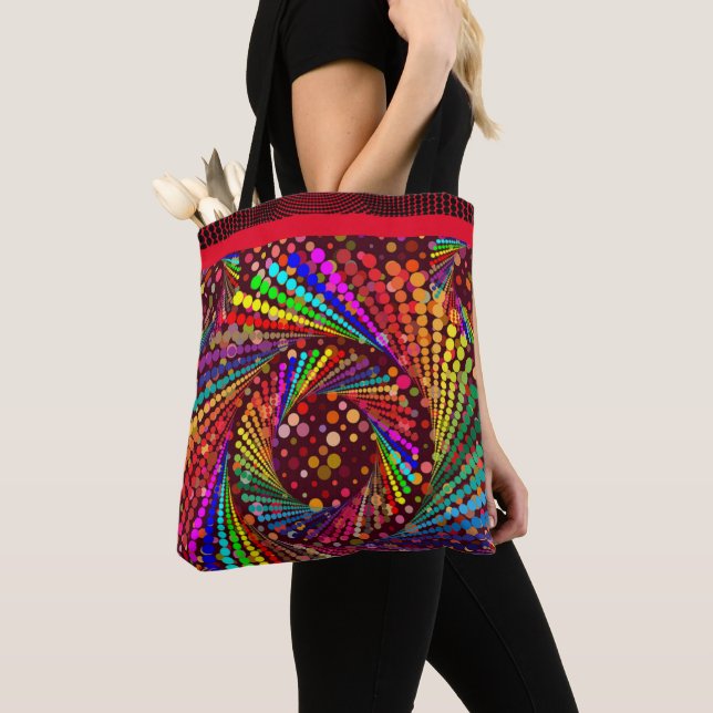 Abstract Fun Trendy Colours Tote Bag (Close Up)