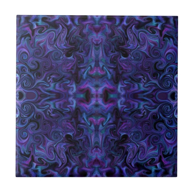 Abstract Funky Deep Purple Tile (Front)