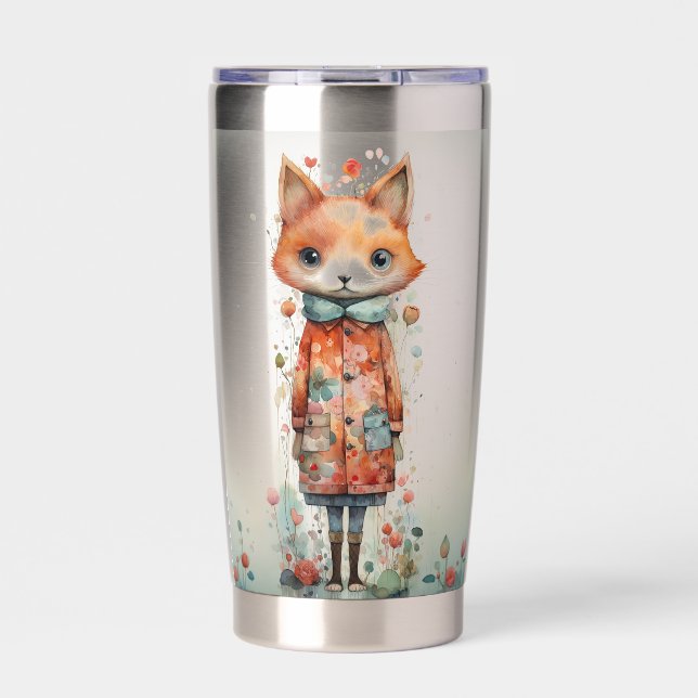 Abstract Funky Fox Lady Insulated Tumbler (Front)