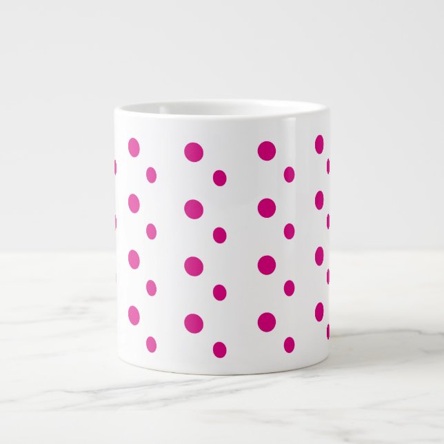 Abstract, funky pink polka dots  large coffee mug (Front)