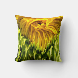 Abstract funky retro Sunflower  Cushion