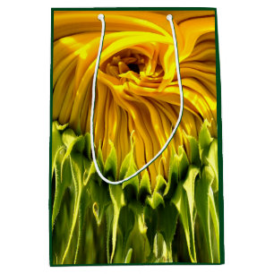 Abstract funky retro Sunflower, scared geometry Medium Gift Bag