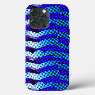 Abstract Funky Wave Pattern Colourful Blue Green  iPhone 13 Pro Case
