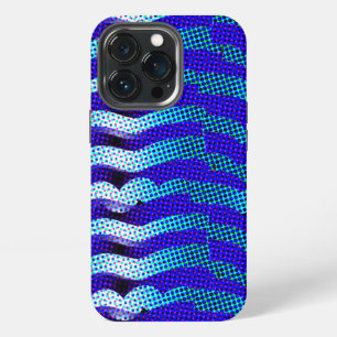 Abstract Funky Wave Pattern Colourful Blue Green iPhone 13 Pro Case