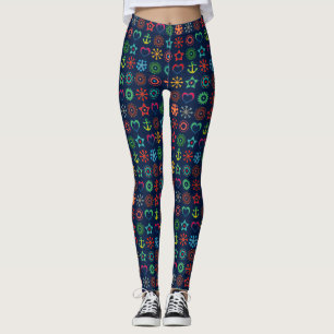 Abstract, funny, shapes, retro leggings