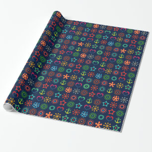 Abstract, funny, shapes, retro wrapping paper