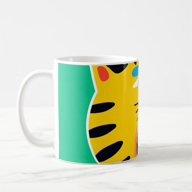 Abstract funny tiger coffee mug (Left)