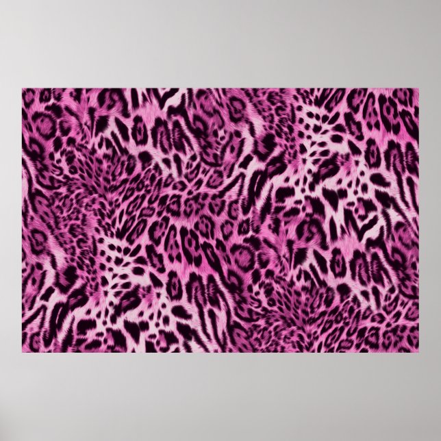 abstract furry leopard skin pattern poster (Front)