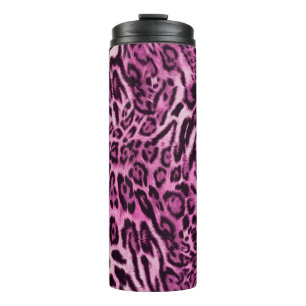 abstract furry leopard skin pattern thermal tumbler