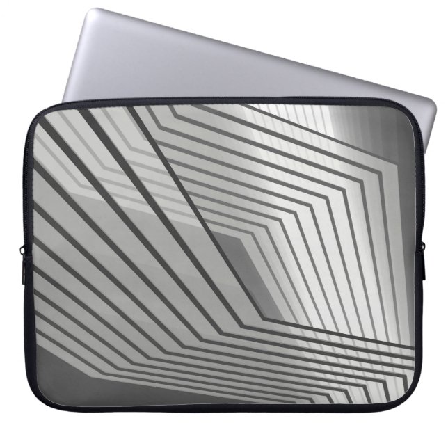 Abstract futuristic architecture background 3d ill laptop sleeve (Front)