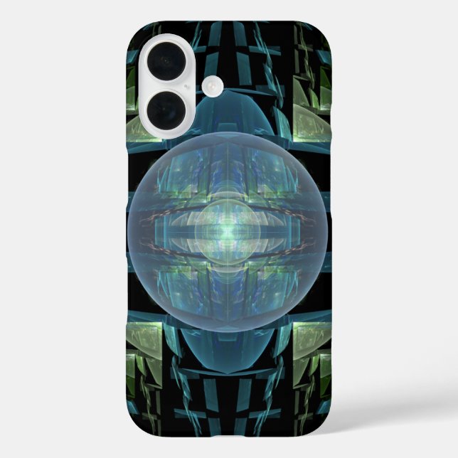 Abstract Futuristic Blue Sphere District 13 Case-Mate iPhone Case (Back)
