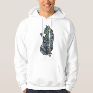 Abstract futuristic cat design hoodie