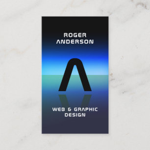 Abstract futuristic monogram business card