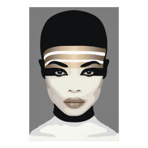 Abstract Futuristic Tribal Portrait Art Photo Print