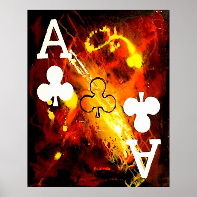ABSTRACT GALAXY ACES OF CLUBS POSTER (Front)