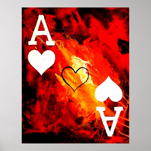 ABSTRACT GALAXY ACES OF HEARTS POSTER (Front)