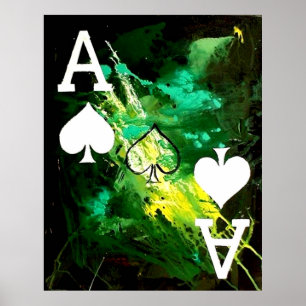 ABSTRACT GALAXY ACES OF SPADE POSTER