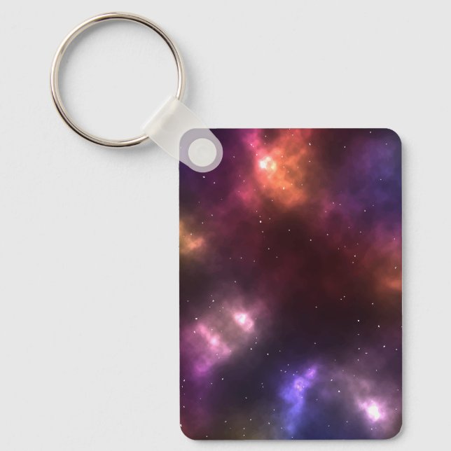  Abstract Galaxy Constellations Digital Art: II Key Ring (Front)