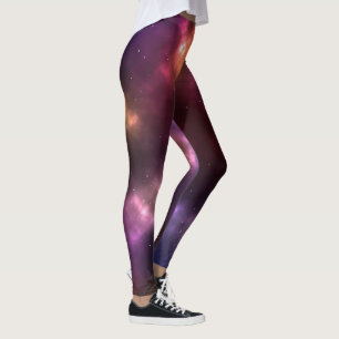Abstract Galaxy Constellations Digital Art: II Leggings
