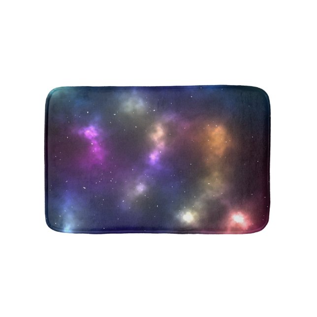 Abstract Galaxy Constellations Digital Art: V Bath Mat (Front)