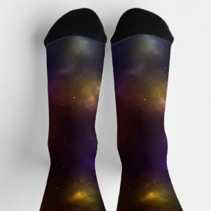 Abstract Galaxy Constellations Digital Art: VI  Socks