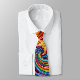 Abstract Galaxy Nebula Swirl Rainbow Neck Tie