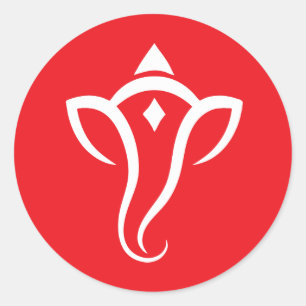 Abstract Ganesha Symbol Design Classic Round Sticker