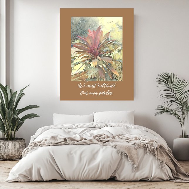 Abstract Garden Bushes Inspiring Quote Earth Tones Poster (Abstract Garden Bushes Inspiring Quote Earth Tones Poster)