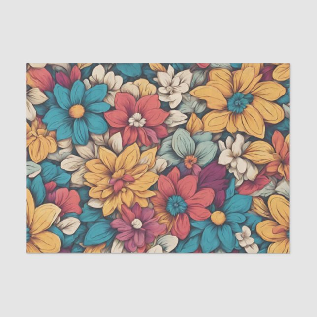 Abstract Garden Flowers for Any Occasion  Tissue Paper (Front)