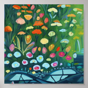 Abstract garden painting  poster