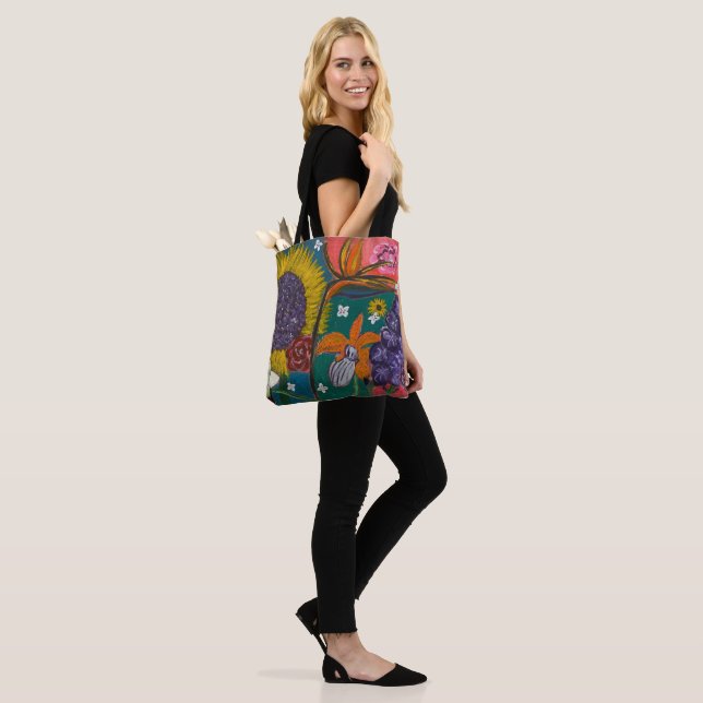 Abstract Garden Tote Bag (On Model)