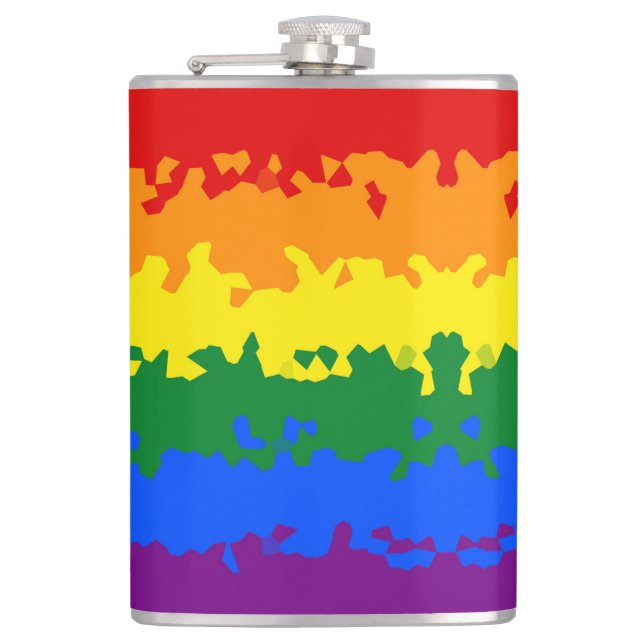 Abstract Gay Pride Flag     Hip Flask (Front)
