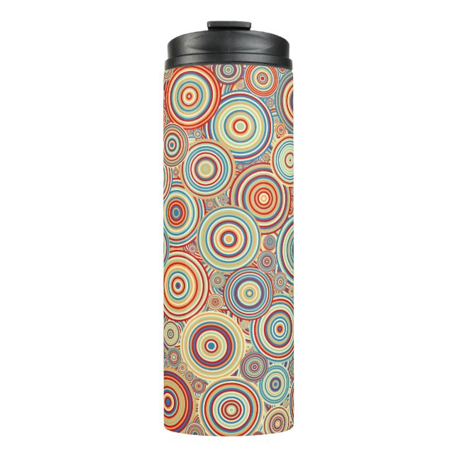 Abstract Generative Art colour distributed circles Thermal Tumbler (Front)