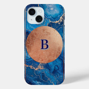 Abstract Geode Design With Rose Gold Accents iPhone 15 Case