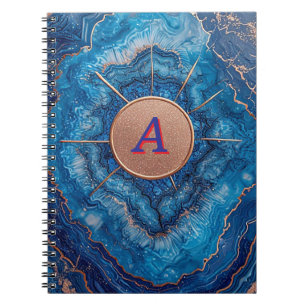 Abstract Geode Design With Rose Gold Accents Notebook