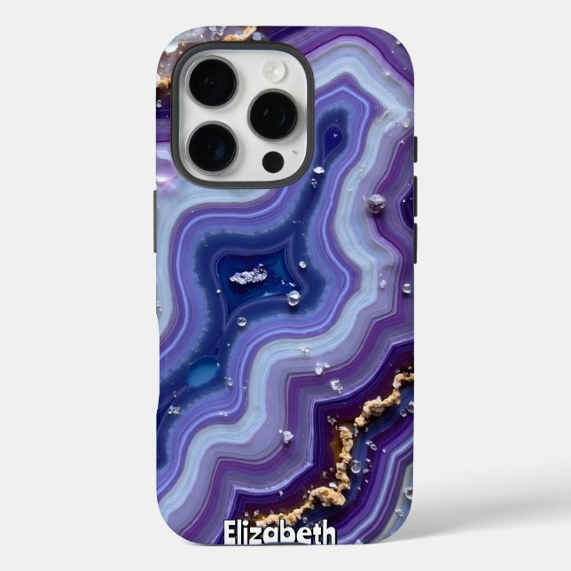 Abstract Geode Flow with Gold Case-Mate iPhone Case (Back)