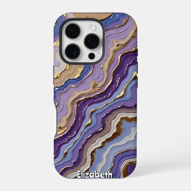Abstract Geode Fluid Art Pattern iPhone Case (Back)
